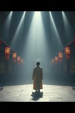 《雾港来信》竖版海报：雾锁港口与街角红色邮筒的剪影