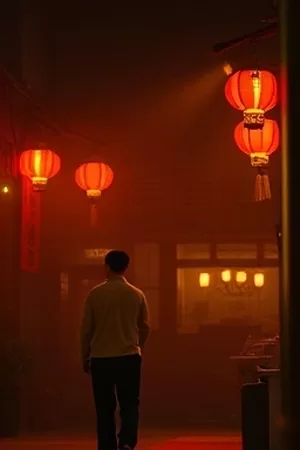 《沙漏旅店》竖版海报：走廊尽头的老式沙漏与房门